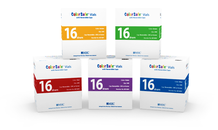 Safe Color Plus ColorSafe Vials – CRC, Reversible & Snap Caps – MHC Medical Products, LLC